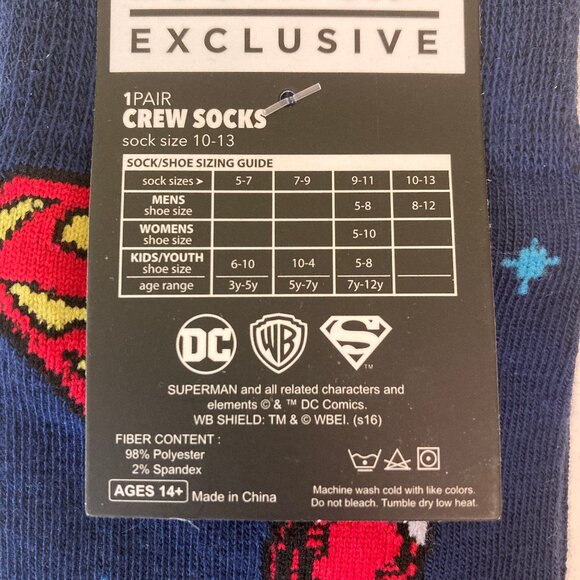 Superman Crew Socks - Picture 2 of 2
